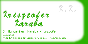 krisztofer karaba business card